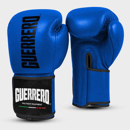 Titan Gloves Plus Full Guard Blue Helmet in Genuine Leather | Guerrero