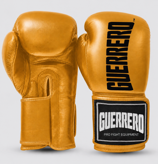 Guantoni da Boxe in Vera Pelle Titan Oro Guerrero™