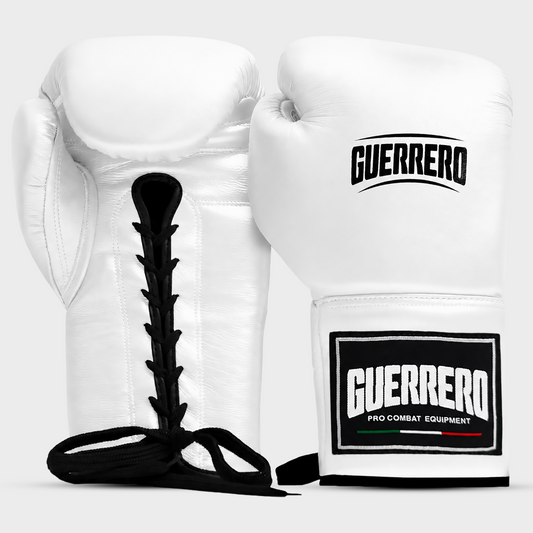 Guantoni da Boxe Iron Impact Bianchi In Vera Pelle | Guerrero™
