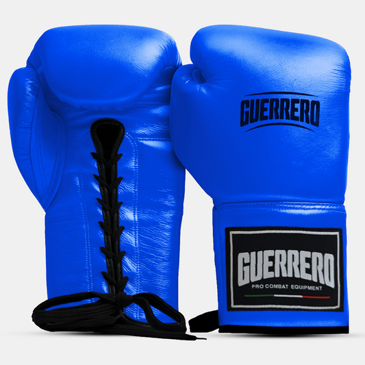 Guantoni da Boxe Iron Impact Blu In Vera Pelle | Guerrero™