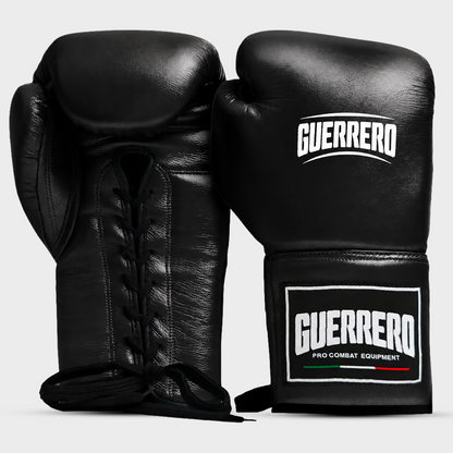 Guantoni da Boxe Iron Impact Neri In Vera Pelle | Guerrero™