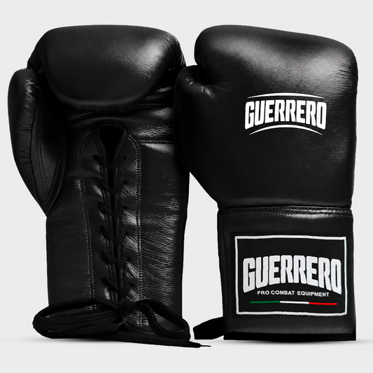 Guantoni da Boxe Iron Impact Neri In Vera Pelle | Guerrero™