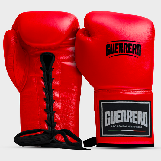 Guantoni da Boxe Iron Impact Rossi In Vera Pelle | Guerrero™