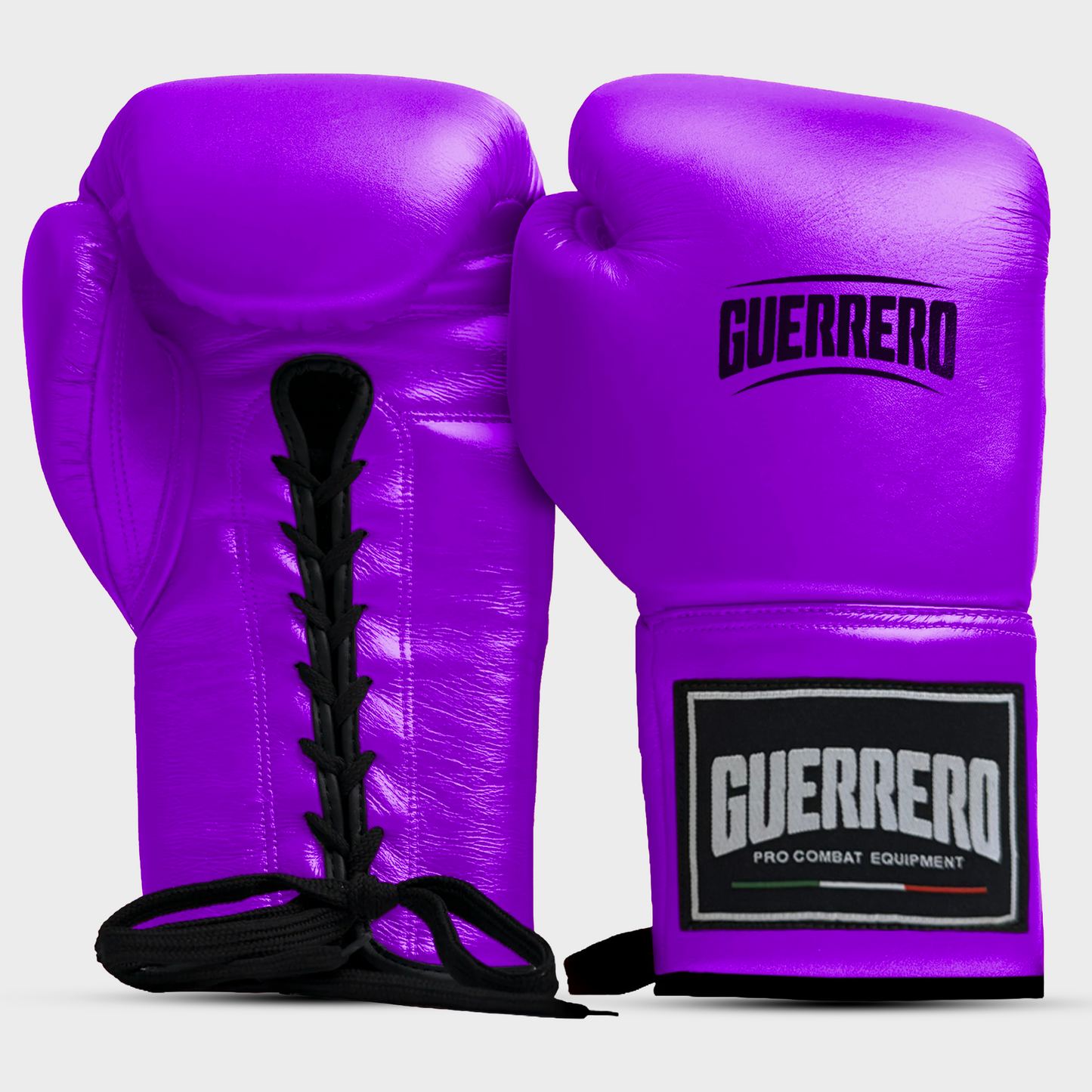 Guantoni da Boxe Iron Impact Viola In Vera Pelle | Guerrero™