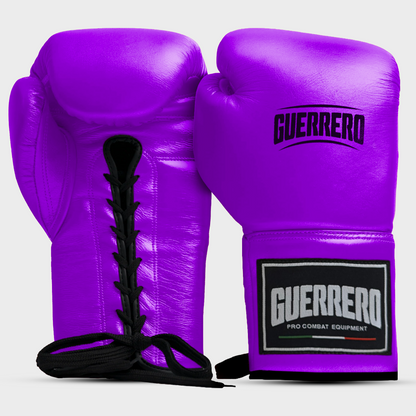 Guantoni da Boxe Iron Impact Viola In Vera Pelle | Guerrero™
