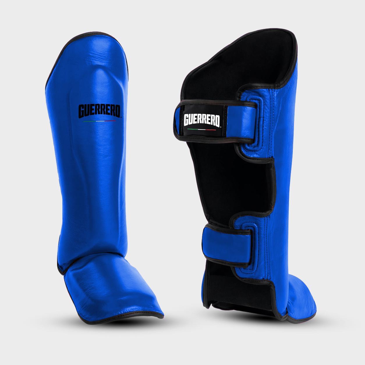 Sparring Kit Guantoni PRO Più Caschetto Full Guard E Paratibia Impact Blu in vera pelle | Guerrero