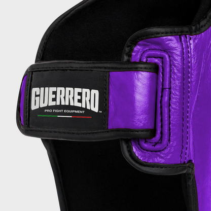 Impact Combat Shin Guards Purple Real Leather | Guerrero™