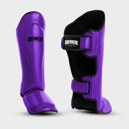 Impact Combat Shin Guards Purple Real Leather | Guerrero™