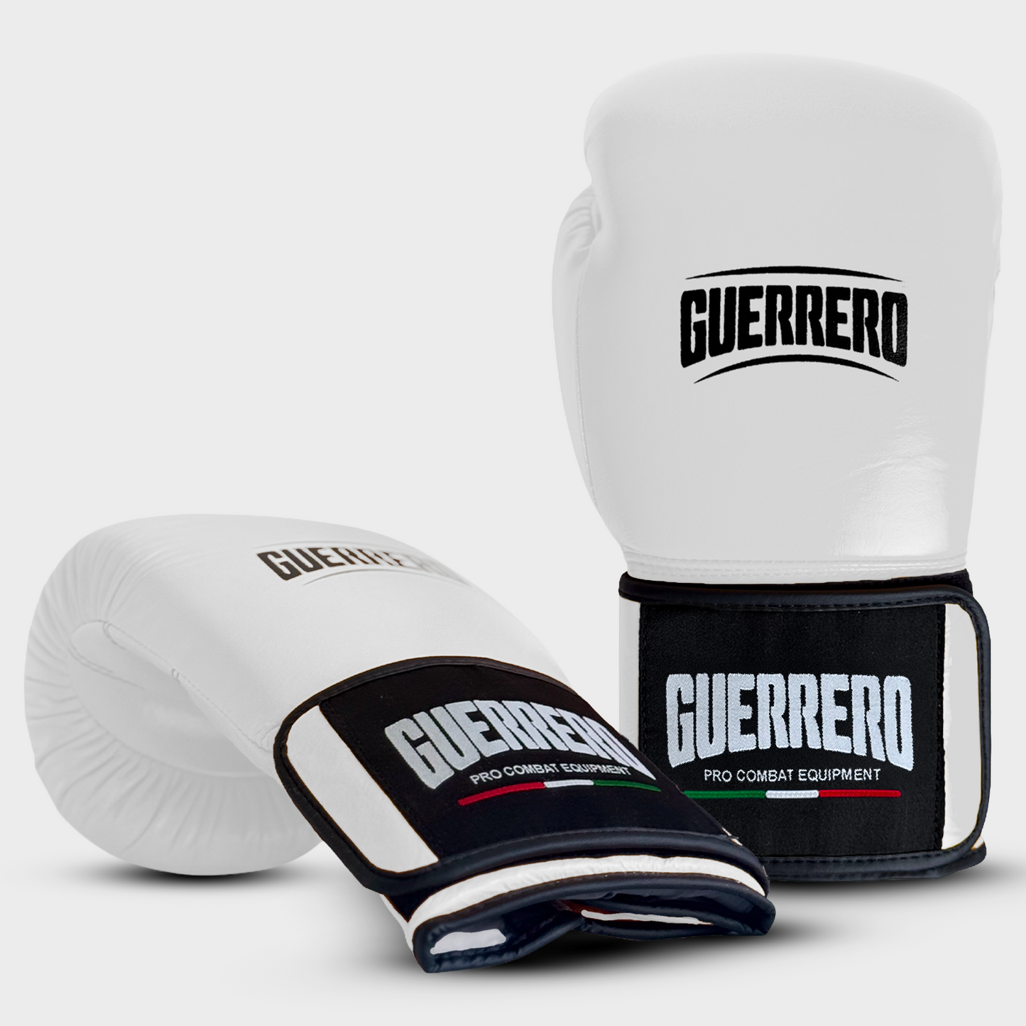 Guerrero™ White Genuine Leather Muay Thai Kickboxing Gloves
