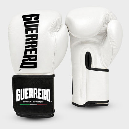 Guerrero™ Titan PRO Weiße Boxhandschuhe aus echtem Leder