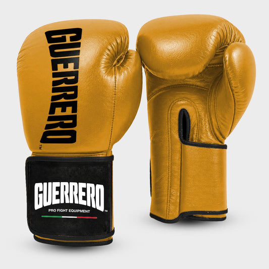 Guantes de boxeo de cuero genuino Titan PRO Gold Guerrero™