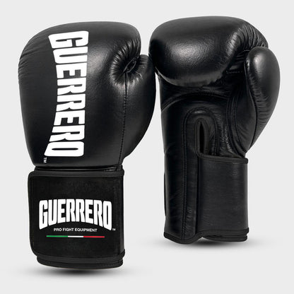Guerrero™ Titan PRO Schwarze Boxhandschuhe aus echtem Leder