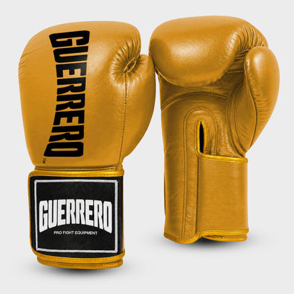 Guantoni da Boxe in Vera Pelle Titan PRO Oro Guerrero™