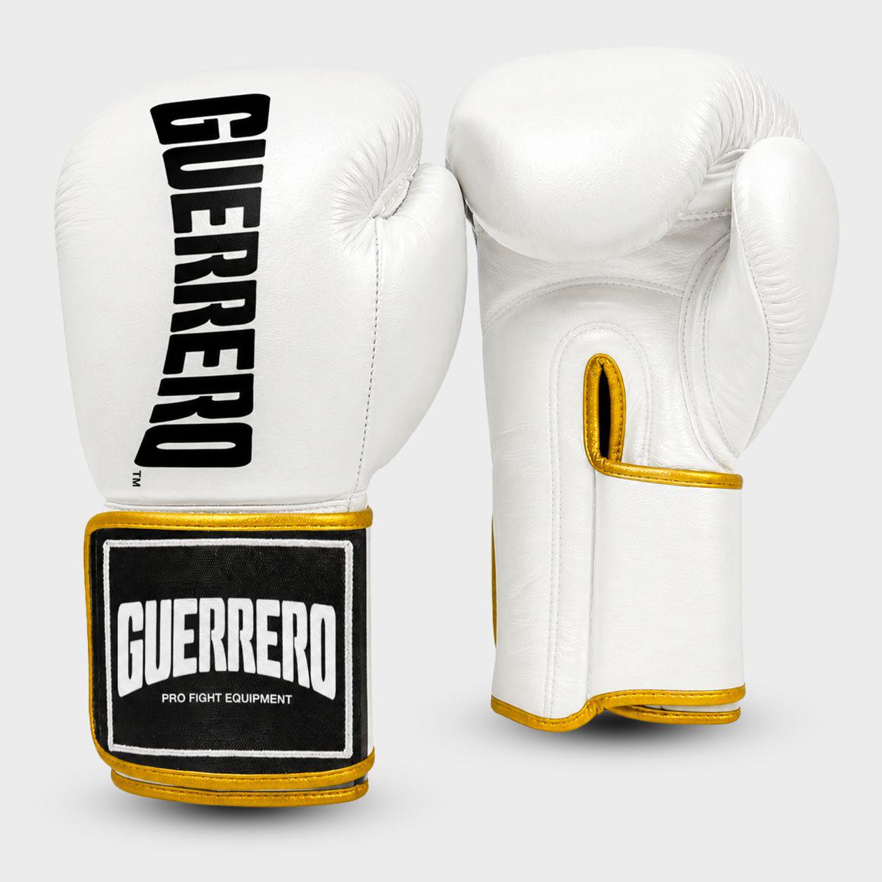 Guerrero™ Titan PRO Weiße Boxhandschuhe aus echtem Leder