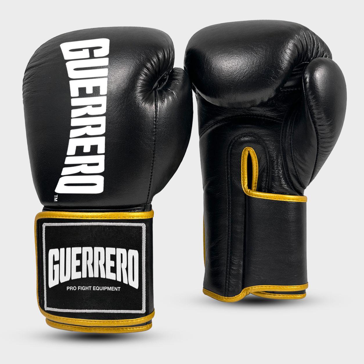 Guerrero™ Titan PRO Schwarze Boxhandschuhe aus echtem Leder