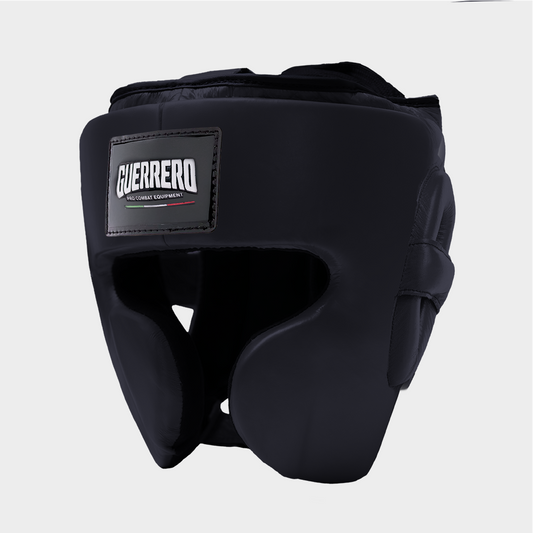 Caschetto da Boxe Full Guard Nero In Vera Pelle | Guerrero™