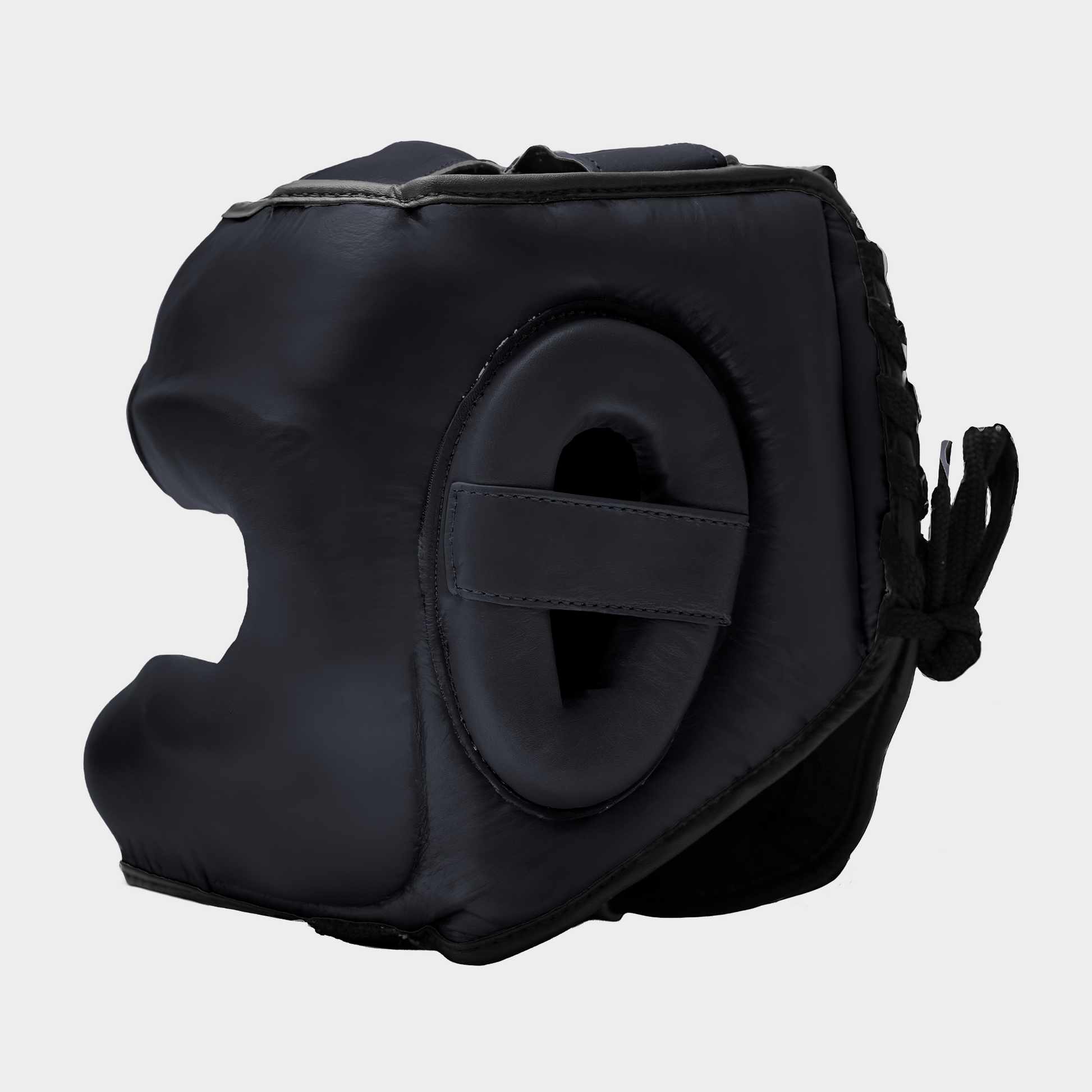 Caschetto da Boxe Face Shield Nero In Vera Pelle | Guerrero™