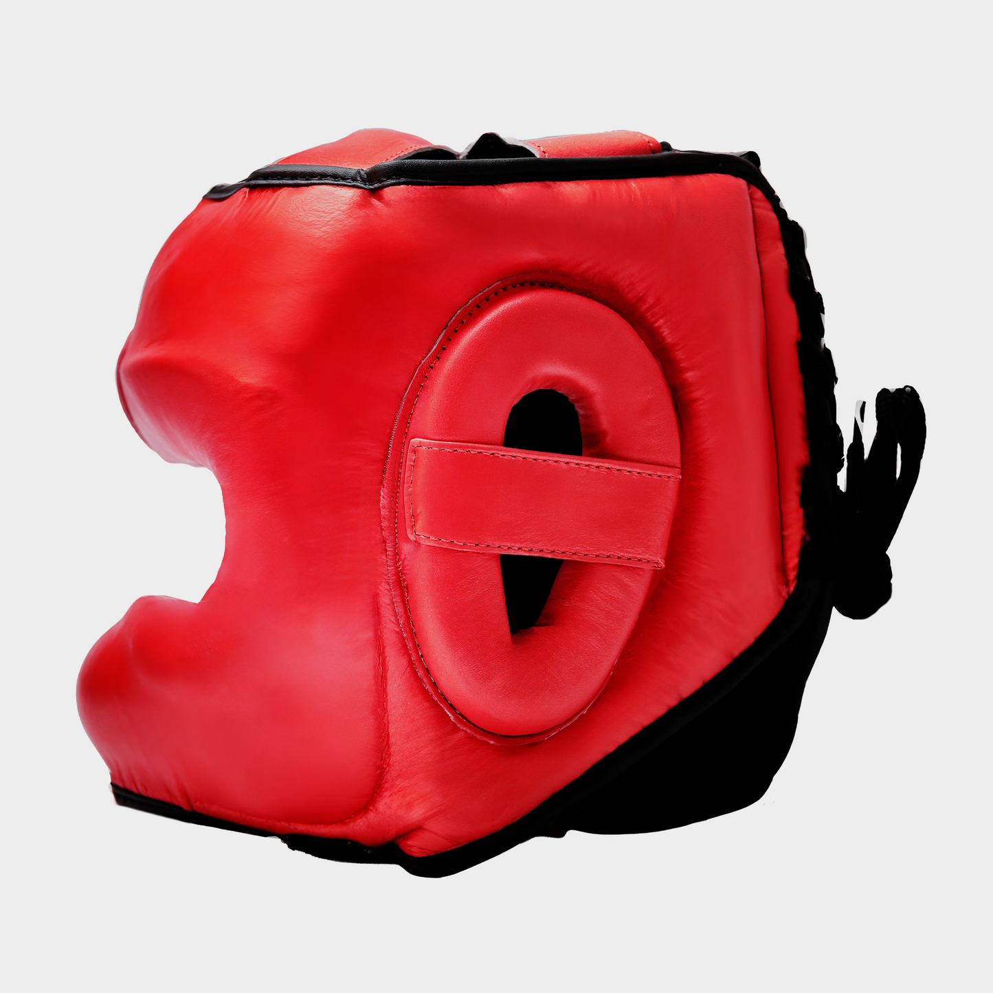 Caschetto da Boxe Face Shield Rosso In Vera Pelle | Guerrero™