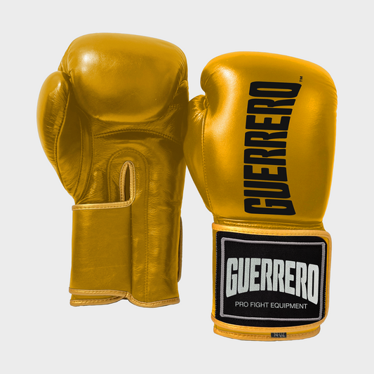 Guantoni da Boxe Titan Gold Oro con Dettagli Oro in Vera Pelle | Guerrero™