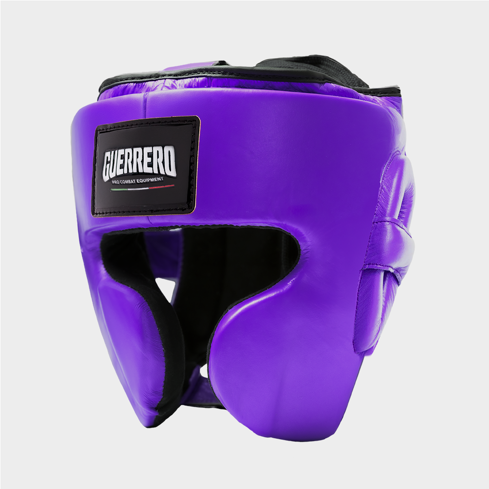 Guantoni Flex Strike Più Caschetto Full Guard Viola in vera pelle | Guerrero